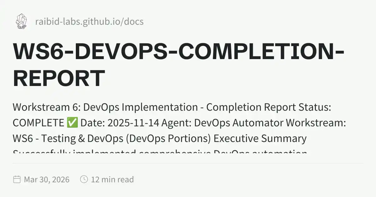 WS6-DEVOPS-COMPLETION-REPORT